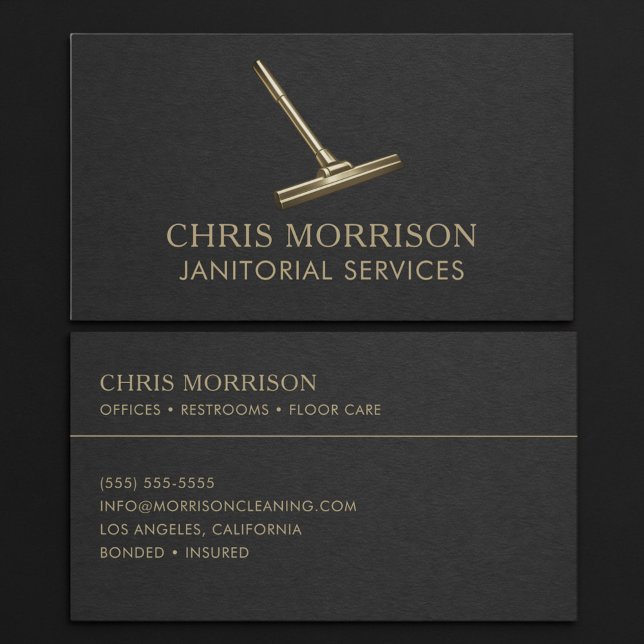 Carte De Visite Janitorial Services Professional (Créateur téléchargé)