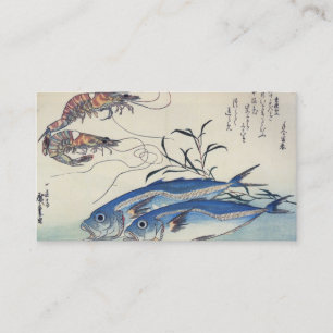 Carte de visite JAPONAIS de POISSONS et de