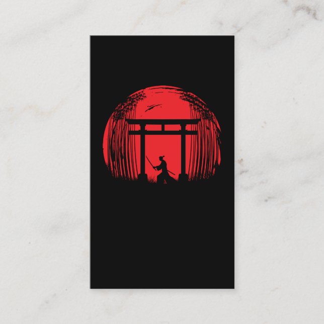 Carte De Visite Japonais Samurai Fighter Silhouette Guerrier Japon (Devant)