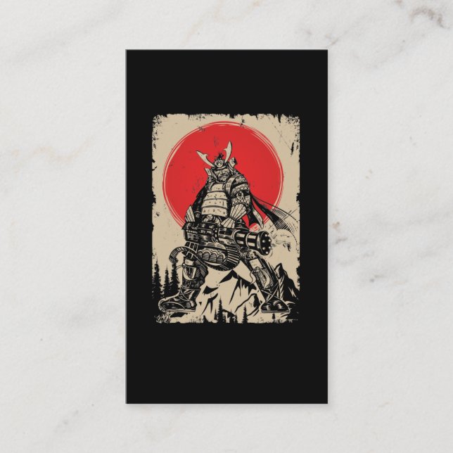 Carte De Visite Japonais Samurai Guerrier avec pistolet (Devant)