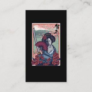 Carte De Visite Japonaise Geisha Mort Samurai Girl