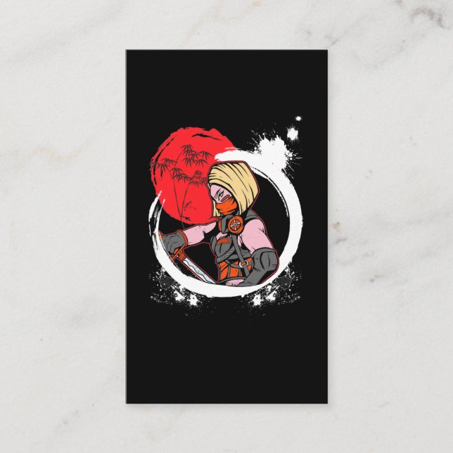 Carte De Visite Japonaise Samurai Anime Otaku fille (Devant)