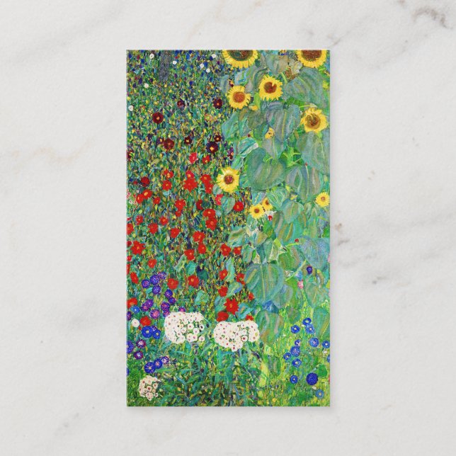 Carte De Visite Jardin Agricole Gustav Klimt Avec Peinture De Fleu (Devant)