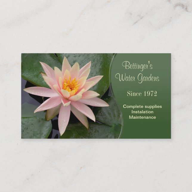 Carte De Visite Jardin aquatique (Devant)