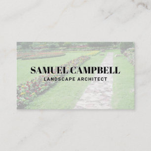 Carte De Visite Jardin aux fleurs et promenade