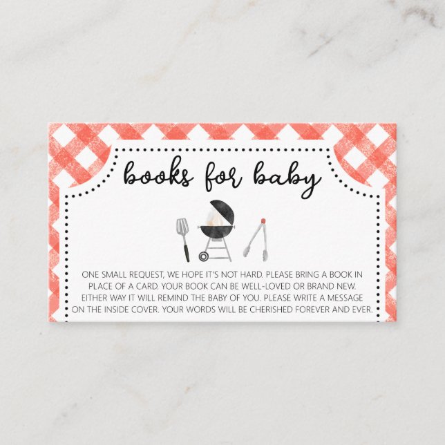 Carte De Visite Jardin BBQ Baby showers Livres pour bébé (Devant)
