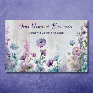 Carte De Visite Jardin de fleurs botaniques de fleurs sauvages à l