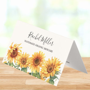 Carte De Visite Jardin de Tournesols Jaune Rustique Plié