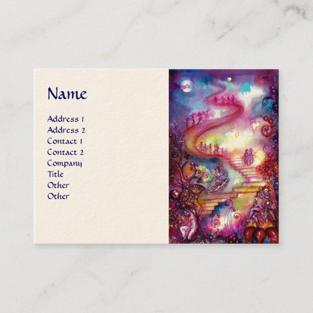 Carte De Visite JARDIN DES OMBRES PERDUES / ESCALIERS MAGIQUES ros (Devant)