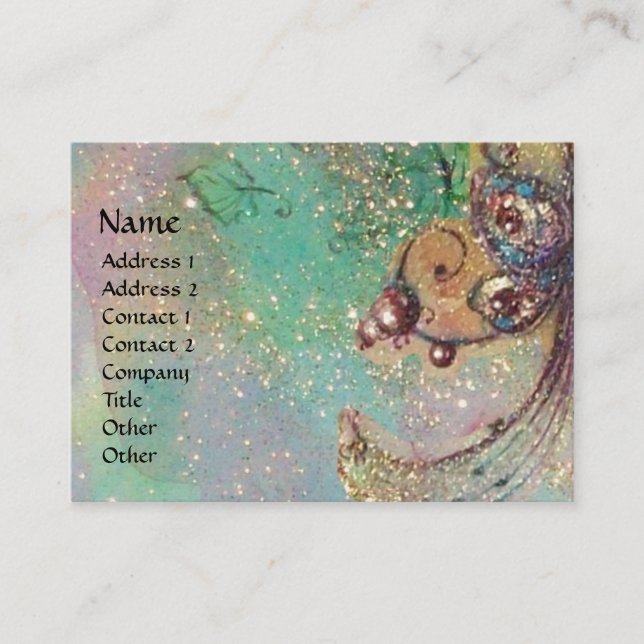 CARTE DE VISITE JARDIN DES OMBRES PERDUES / FAIRY ET BUTTERFLIES (Devant)