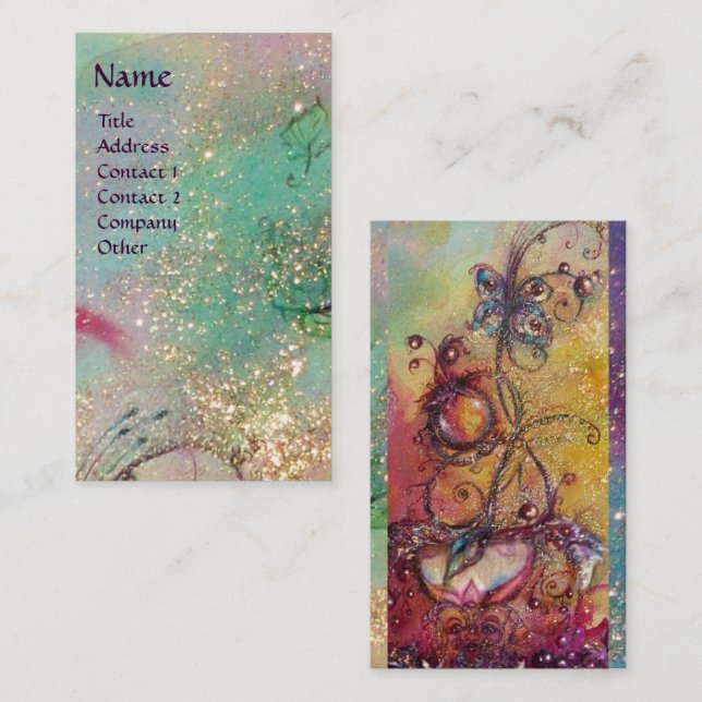 CARTE DE VISITE JARDIN DES OMBRES PERDUES - PLANTE BUTTERFLY (Devant / Derrière)