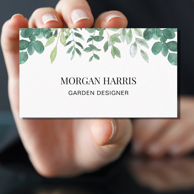 Carte De Visite Jardin Designer Aquarelle Verdure (Créateur téléchargé)