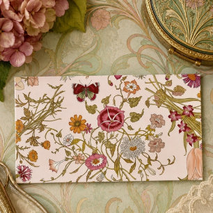 Carte De Visite Jardin floral romantique