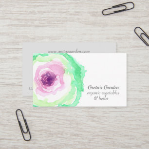 Carte De Visite Jardin Légumes Chou Herbes Aquarelle