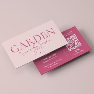 Carte De Visite Jardin minimal Élégant Paysage Artiste Rose Pâle