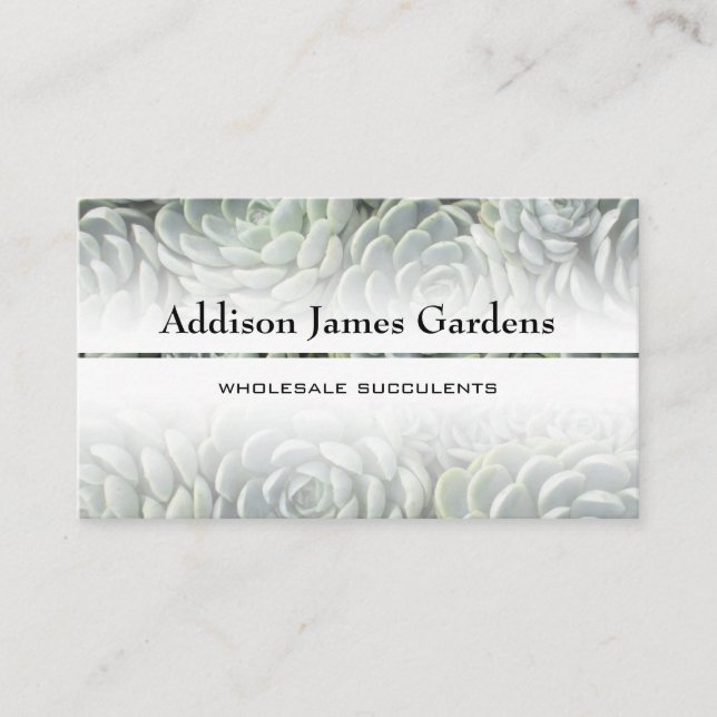 Carte De Visite Jardin moderne Succulent Green Botanical Nursery (Devant)