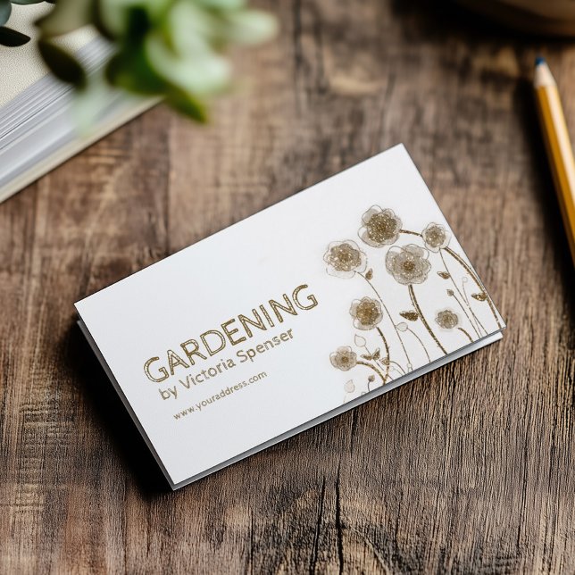 Carte De Visite Jardin Saisonnier Pour Les Nettoyages Du Printemps (Perfect for business)