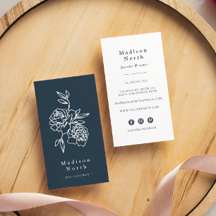 Carte De Visite Jardin secret   Médias sociaux verticaux floraux