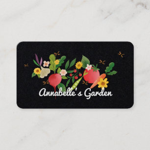 Carte De Visite Jardin végétal Medley & Butterflies Rustic Black