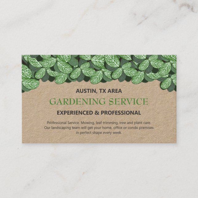 Carte De Visite Jardinage professionnel et moderne / Artisanat pay (Devant)