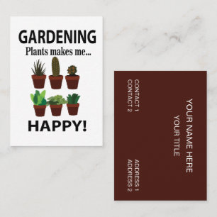 Carte De Visite Jardiner les plantes me rend heureux Jardiner 