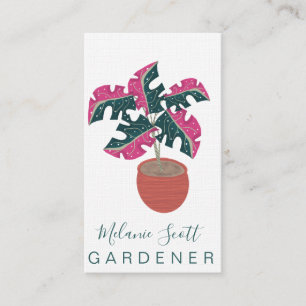 Carte De Visite Jardinier de plantes d'intérieur Monstera Tropical