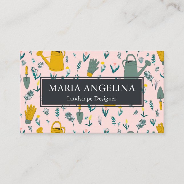 Carte De Visite Jardinier Paysage Jardinage Cool moderne (Devant)
