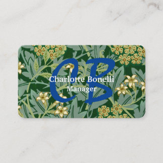 Carte De Visite Jasmin Flower Professionnel Monogramme Féminin