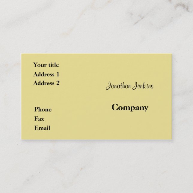 Carte De Visite jaune (Devant)