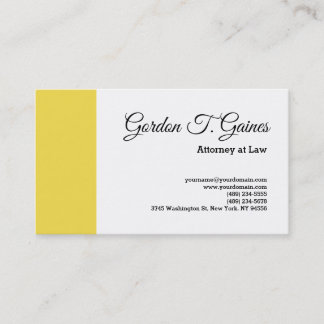 Carte De Visite Jaune Blanc Plaine Professionnel Procureur à la lo