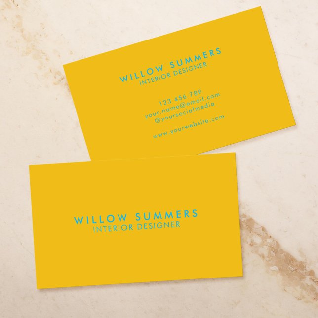Carte De Visite Jaune bleu moderne minimaliste Professionnel (Créateur téléchargé)