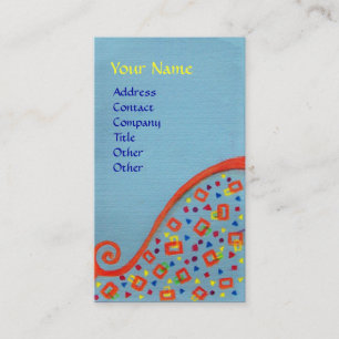 Carte De Visite Jaune bleu orange de MONOGRAMME de DECO