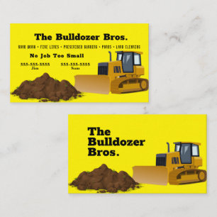 Carte de visite jaune bulldozer
