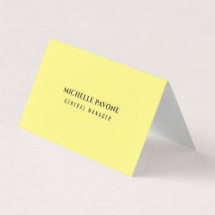 Carte De Visite Jaune clair élégant simple et professionnel