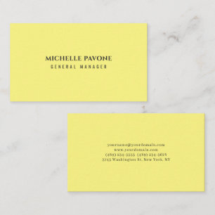 Carte De Visite Jaune clair élégant simple et professionnel