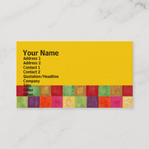 Carte De Visite Jaune coloré de motif de grille de couleur
