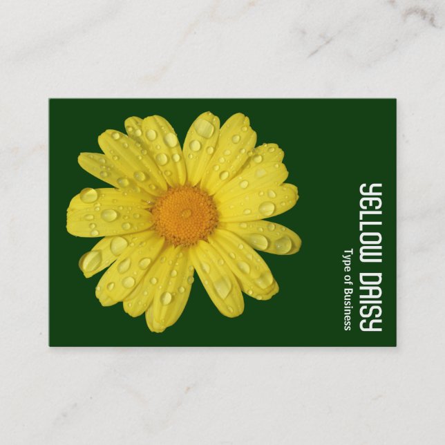 Carte De Visite Jaune dans la pluie - Vert foncé (Devant)
