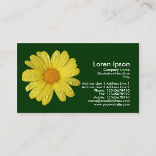 Carte De Visite Jaune dans la pluie - Vert foncé