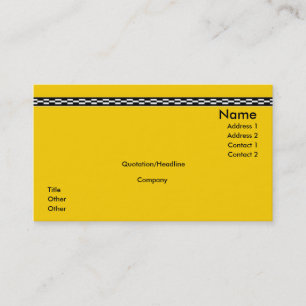 Carte de visite jaune de cabine