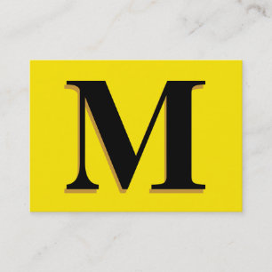 Carte De Visite Jaune de monogramme