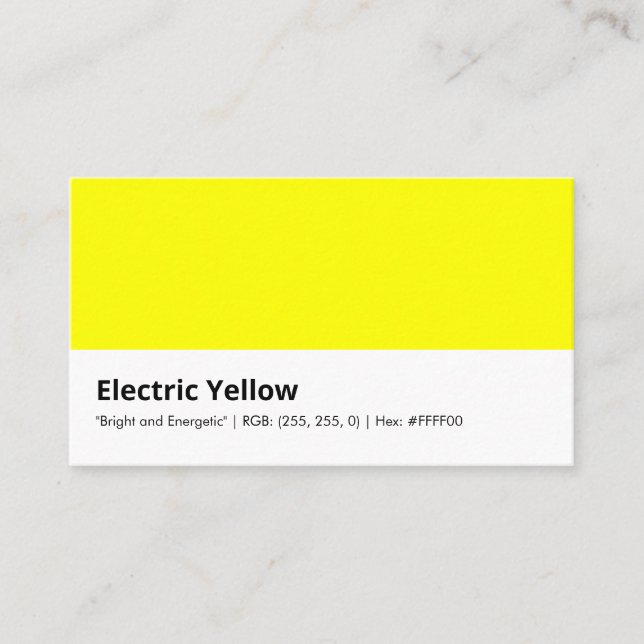 Carte De Visite Jaune Électrique | "Brillant et Énergique" (Devant)