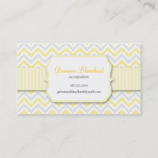 Carte De Visite Jaune élégant moderne de Chevron