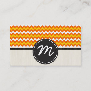 Carte De Visite Jaune et orange Chevron Zigzag Motif 2