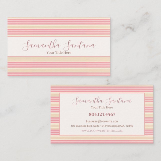 Carte De Visite Jaune et rose (Devant / Derrière)