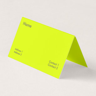 Carte De Visite jaune fluorescent