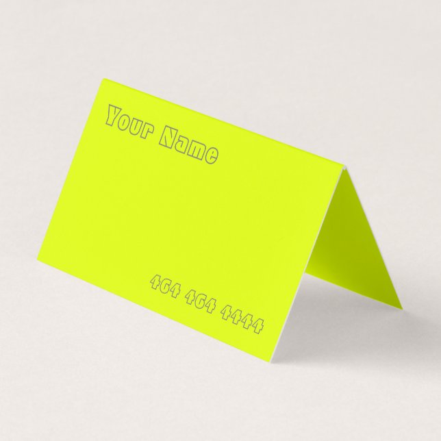 Carte De Visite jaune fluorescent - ajouter du code QR (Devant)