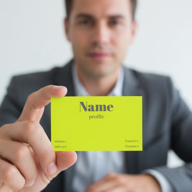 carte de visite jaune fluorescent gras nom (Créateur téléchargé)