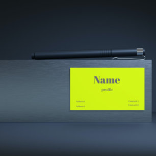 Carte De Visite jaune fluorescent gras nom