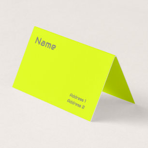 Carte De Visite jaune fluorescent moderne