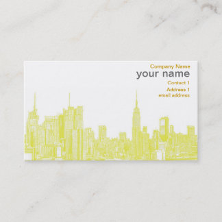 Carte De Visite Jaune foncé NYC